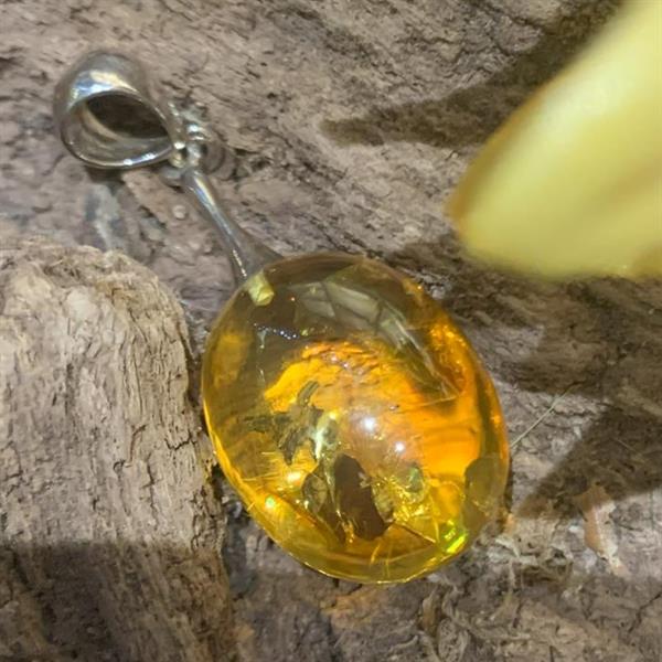 Silver and Amber Pendant