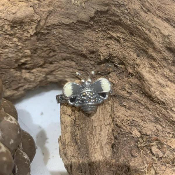 Silver marcasite bee ring