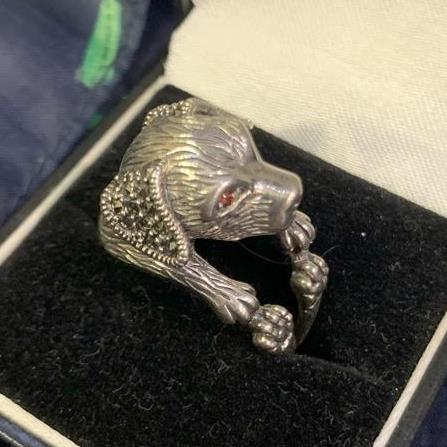 Silver Dog Ring