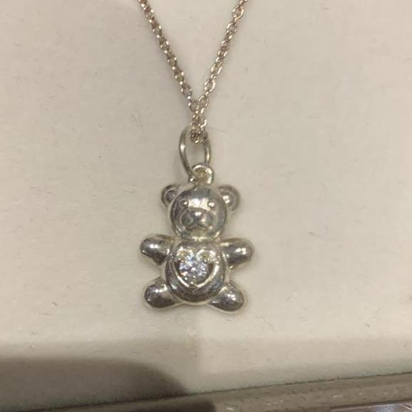 Silver Teddy Bear Pendant